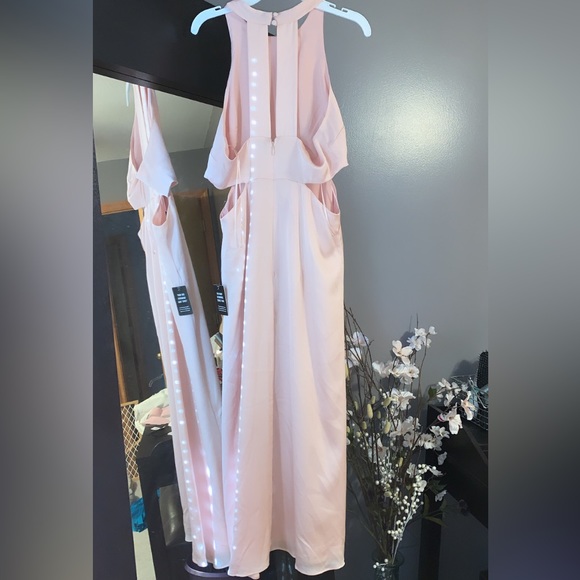 Express Satin Halter Side Cutout Midi Dress - Picture 12 of 12